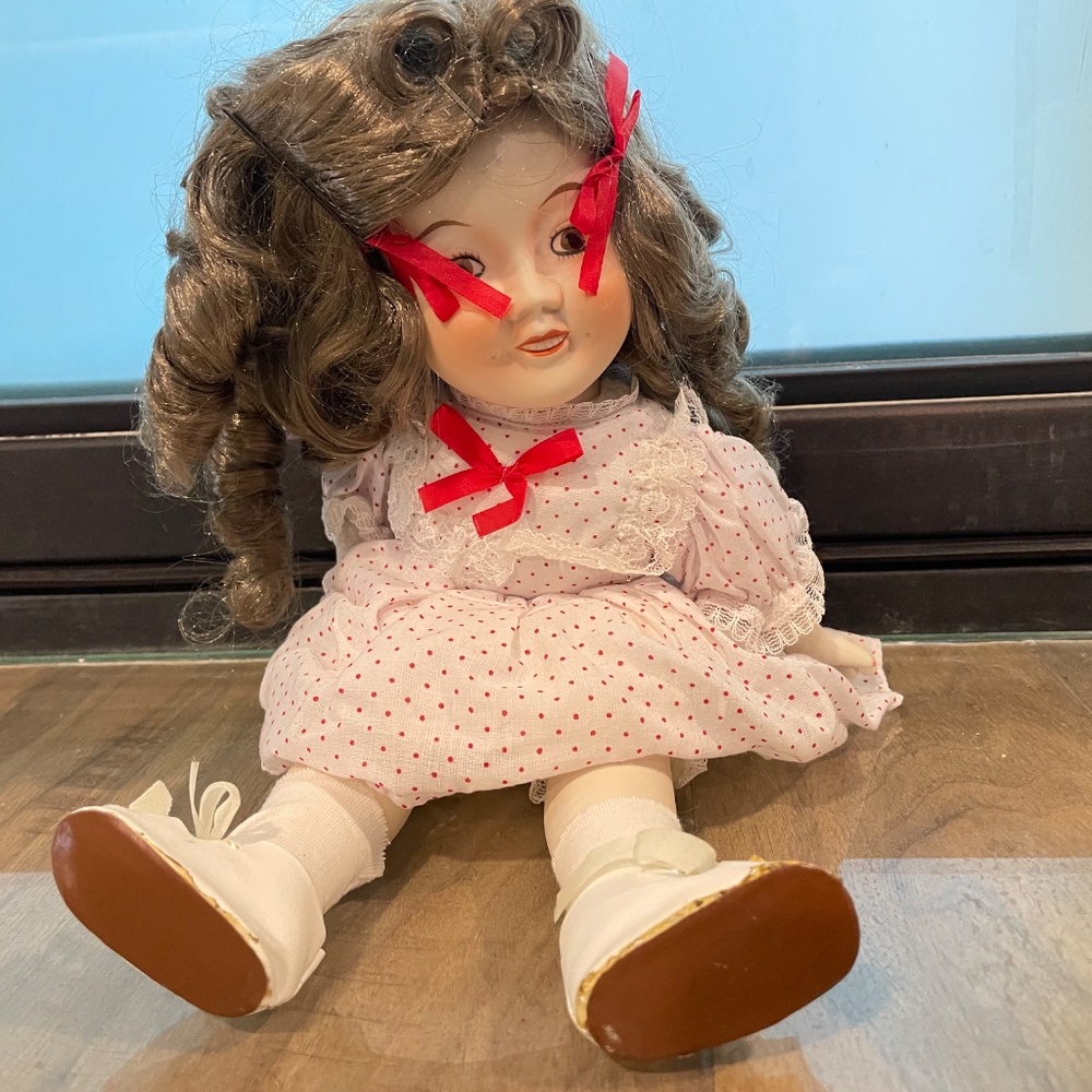 New (but vintage) Shirley Temple Porcelain Doll